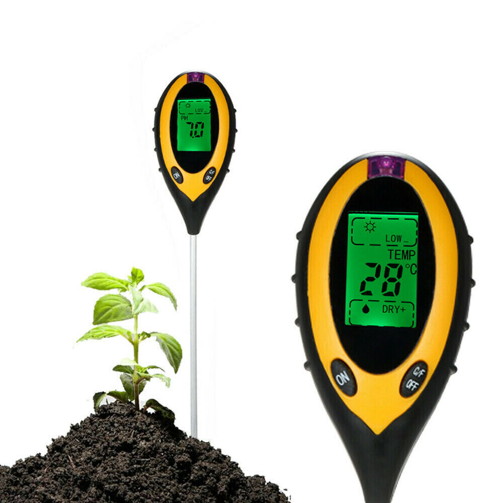 4 in 1 PH Soil Tester Water Light Temp Moisture Meter for Flower Garden Plant UK